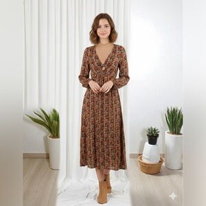 Women's Long Sleeve Floral Maxi Dress(size 10)